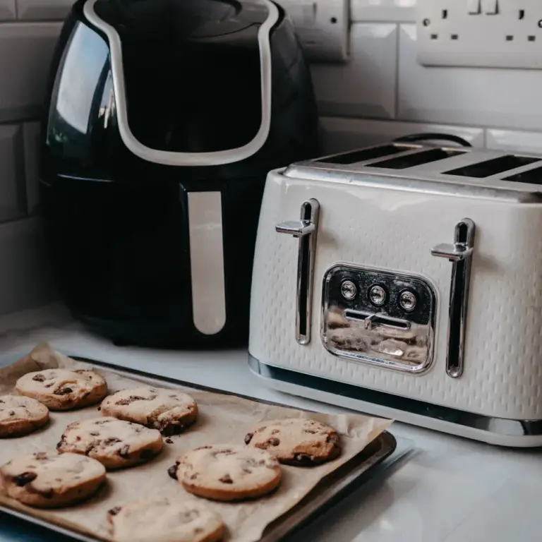 Modern kitchen counter with air fryer and toaster